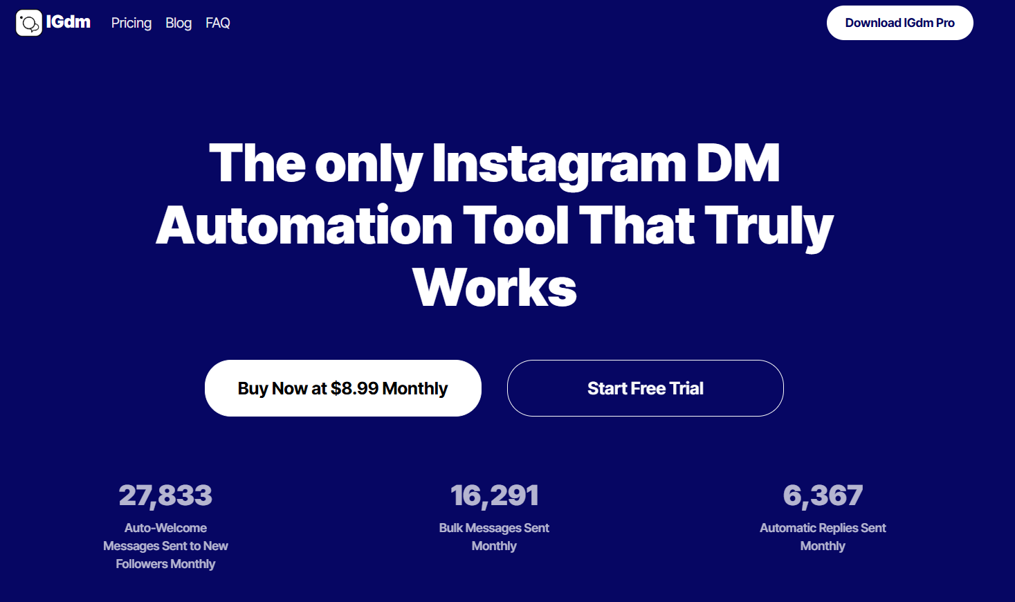 IGdm Pro Instagram DM automation tool dashboard