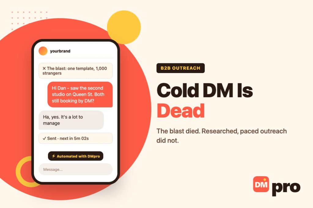 Cold DM is dead: the blast died, researched and paced outreach did not