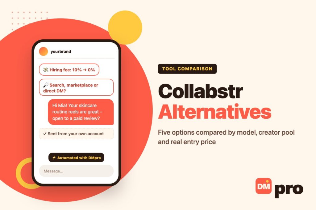 Collabstr alternatives compared by model, creator pool and real entry price