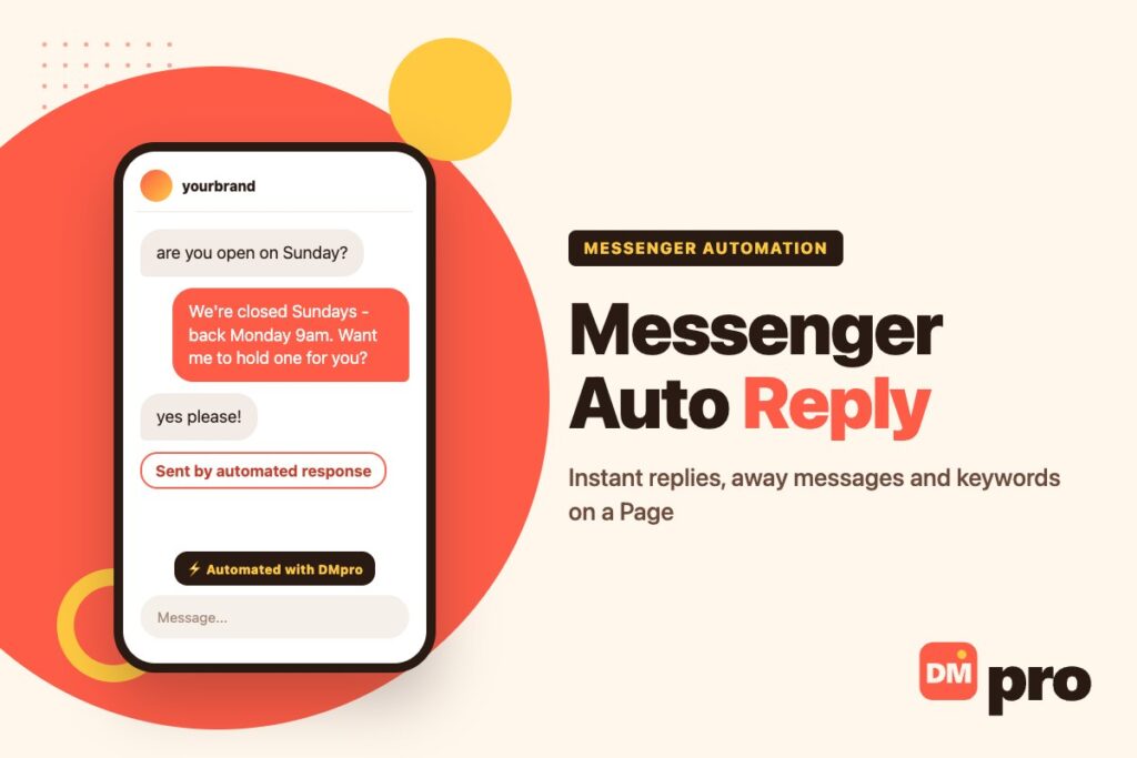 Facebook Page auto reply answering an out-of-hours question in Messenger
