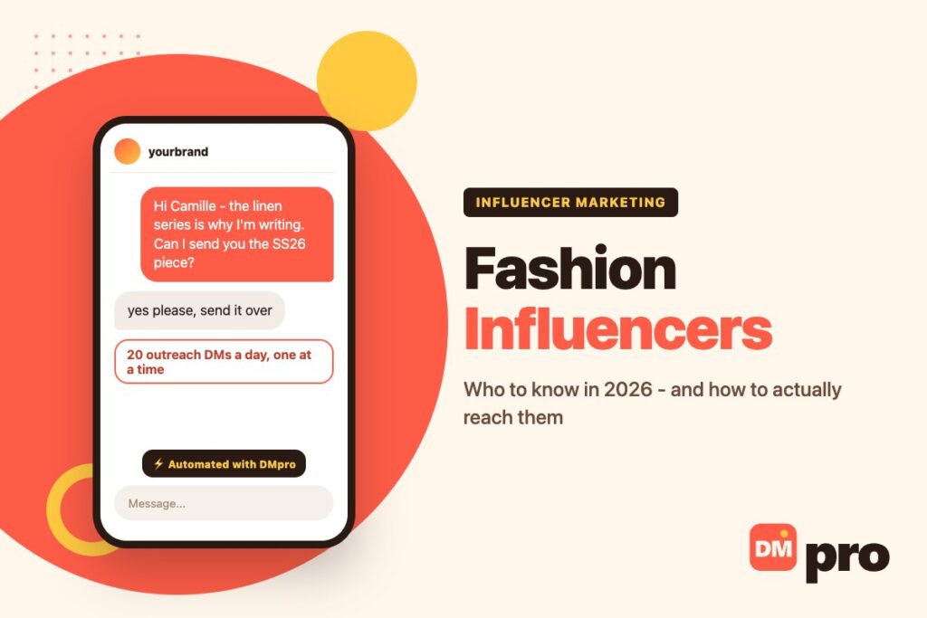 Fashion influencers: a brand sending a creator a collaboration DM