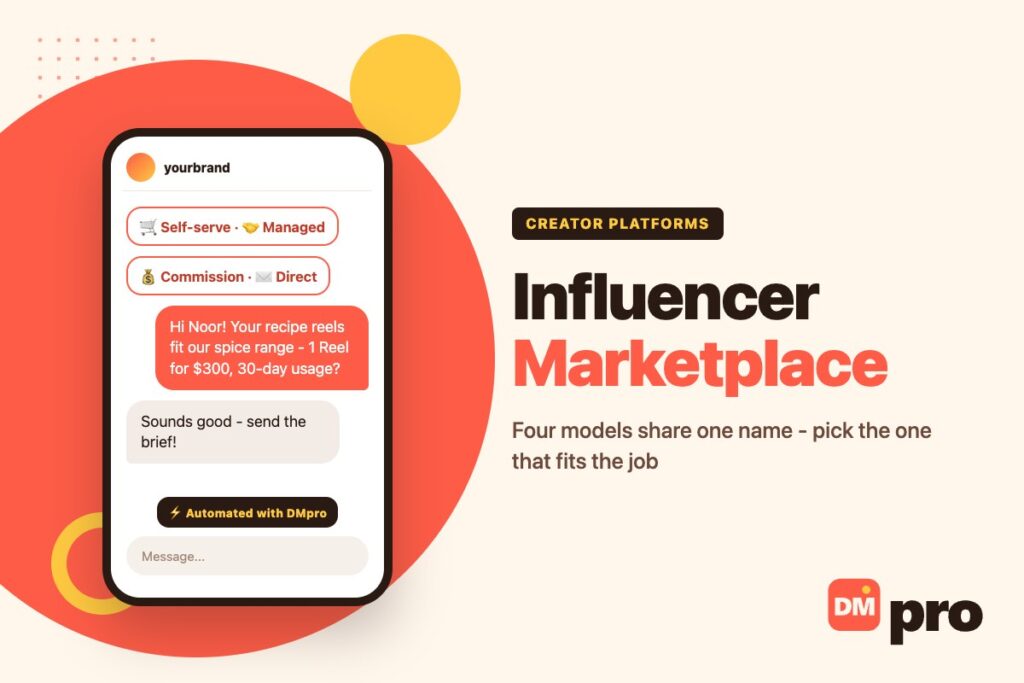 Influencer marketplace: four models share one name - pick the one that fits the job