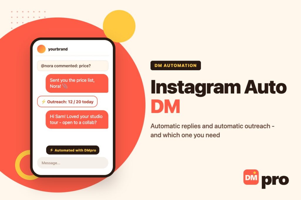 Instagram auto DM: automatic replies and automatic outreach with DMpro