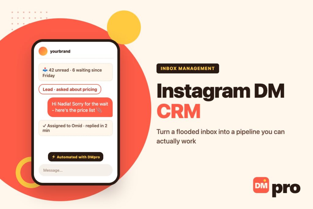Instagram DM CRM: organise conversations by person and stop losing leads