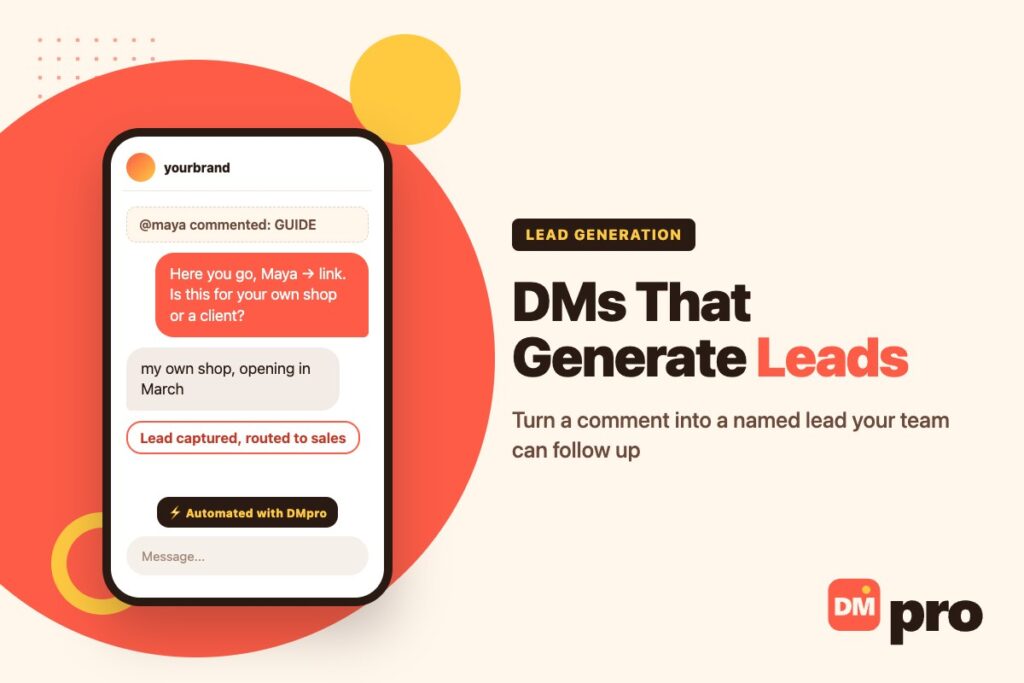 Instagram DM lead generation: a comment keyword turned into a qualified lead