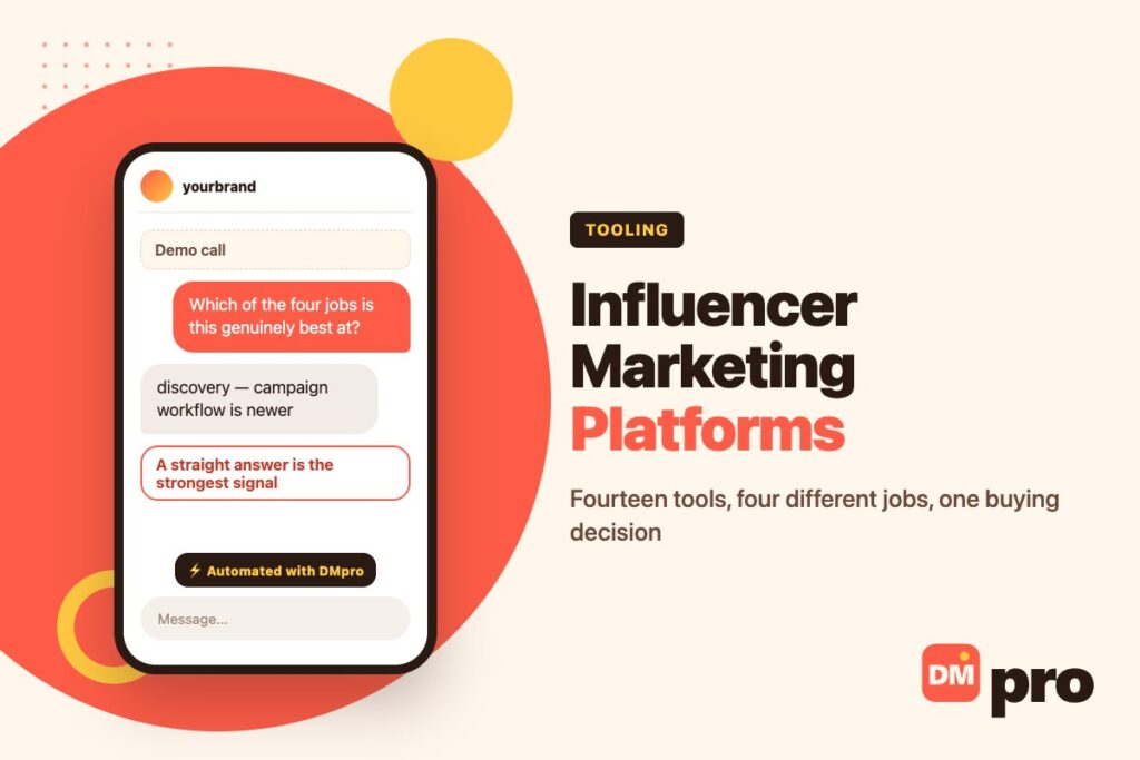 Influencer marketing platforms sorted by the job each one does