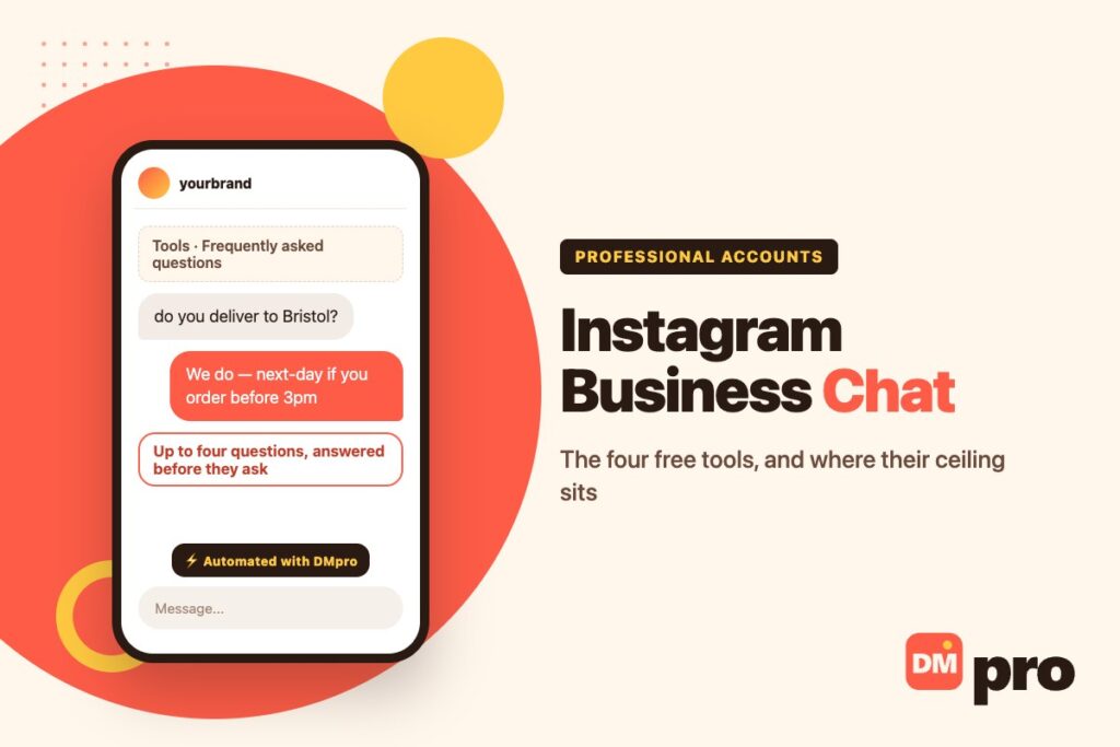 Instagram business chat tools for a professional account