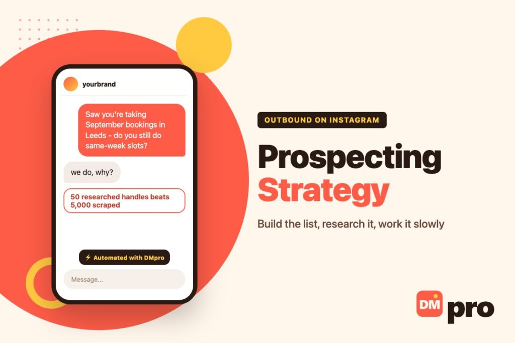 Instagram prospecting: a researched opener sent to one well-chosen business