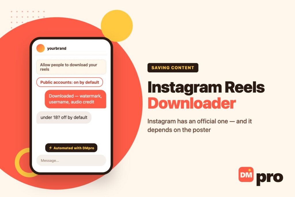 Downloading Instagram reels with the built-in option