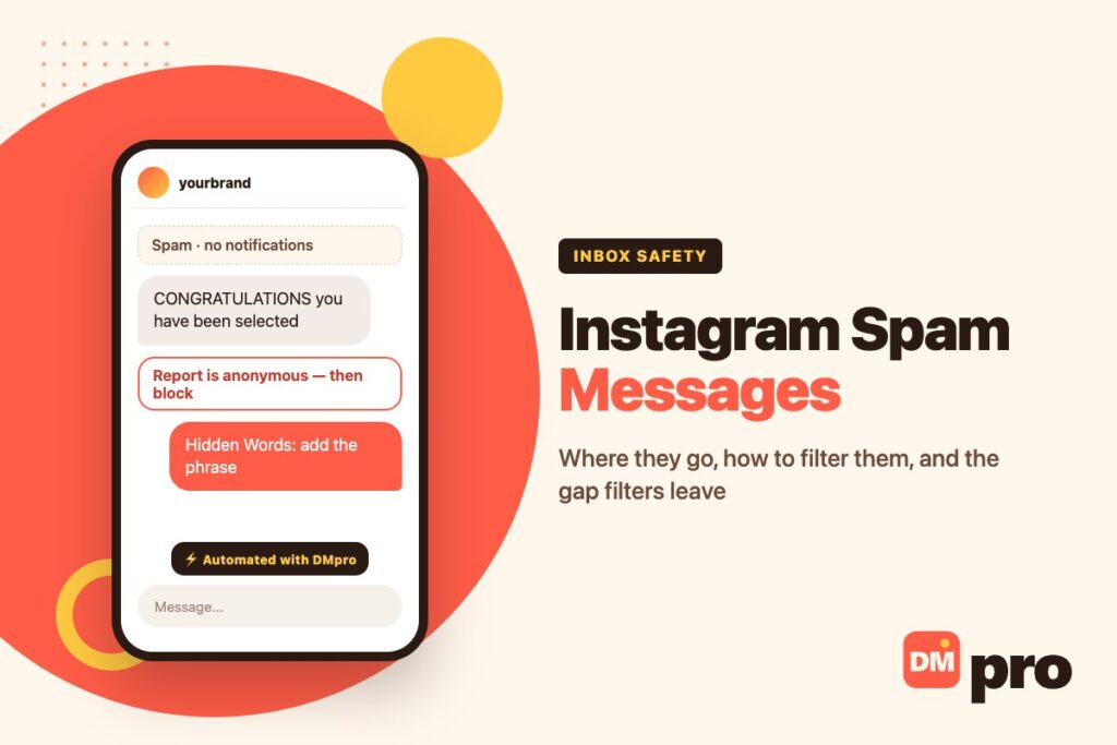 Filtering, reporting and stopping Instagram spam messages