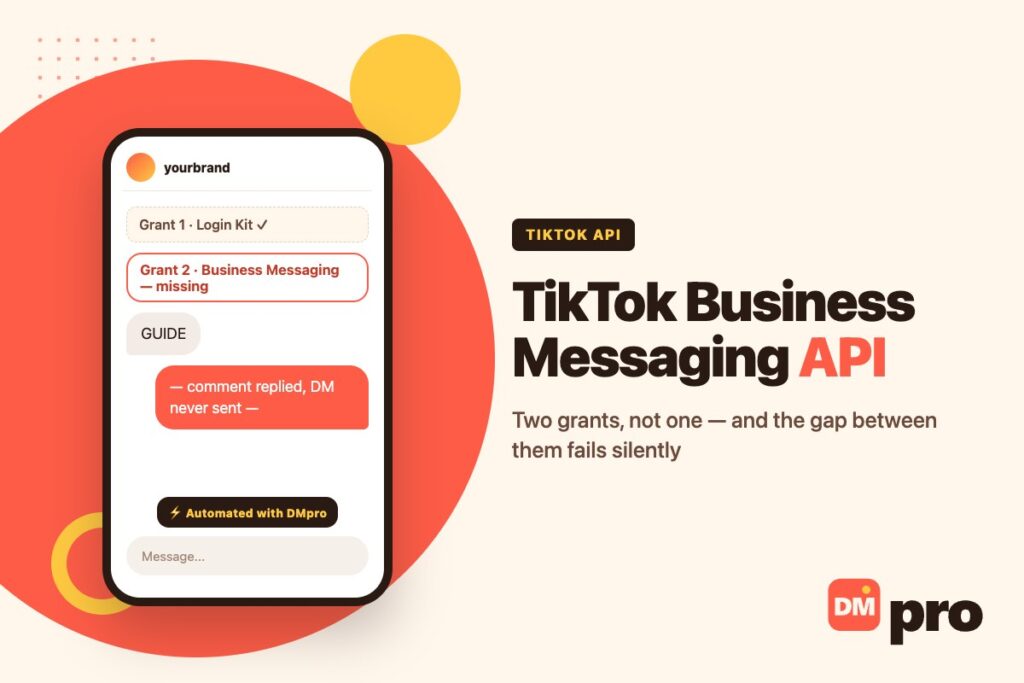 The two TikTok OAuth grants and the capabilities each one unlocks