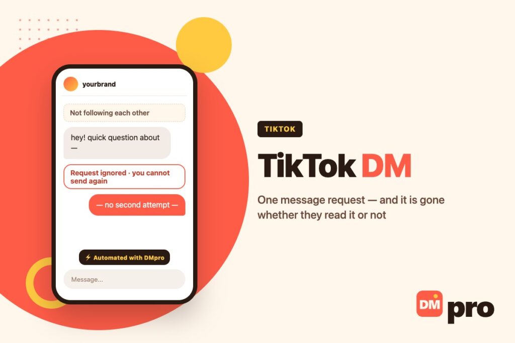 TikTok DM: one message request, and no second attempt
